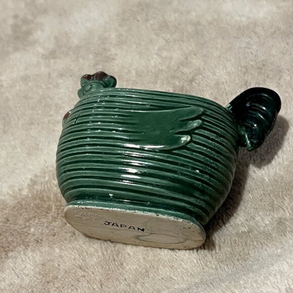 Vintage Green Ceramic Chicken Hen Toothpick Holder Japan Mid Century green small - Picture 5 of 11